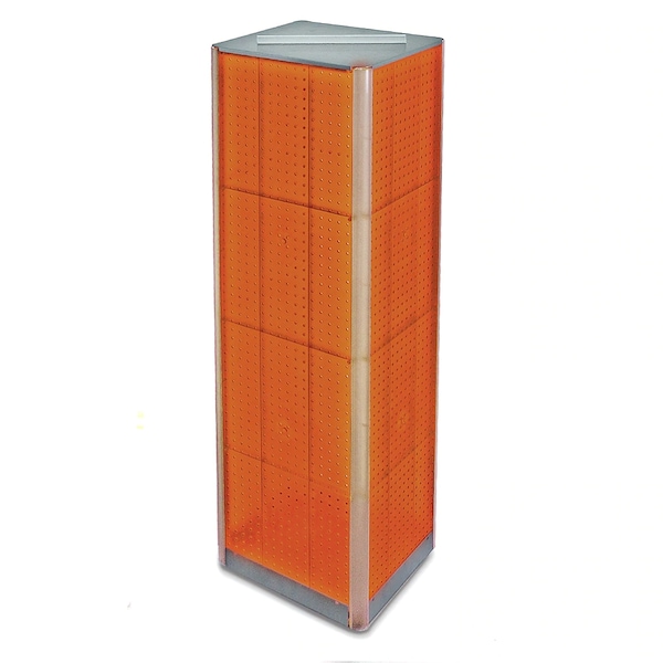 Four-Sided Pegboard Floor Revolving Display Panel Size 16"W x 60"H
